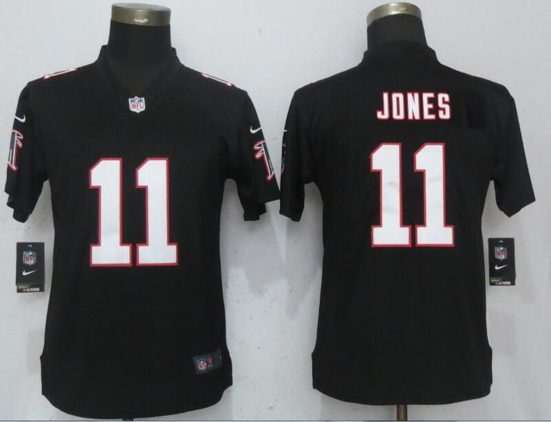 Women Atlanta Falcons 11 Jones Black Nike Vapor Untouchable Limited NFL Jerseys